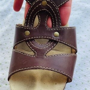Dansko Brown Leather Heeled Sandals Size 39